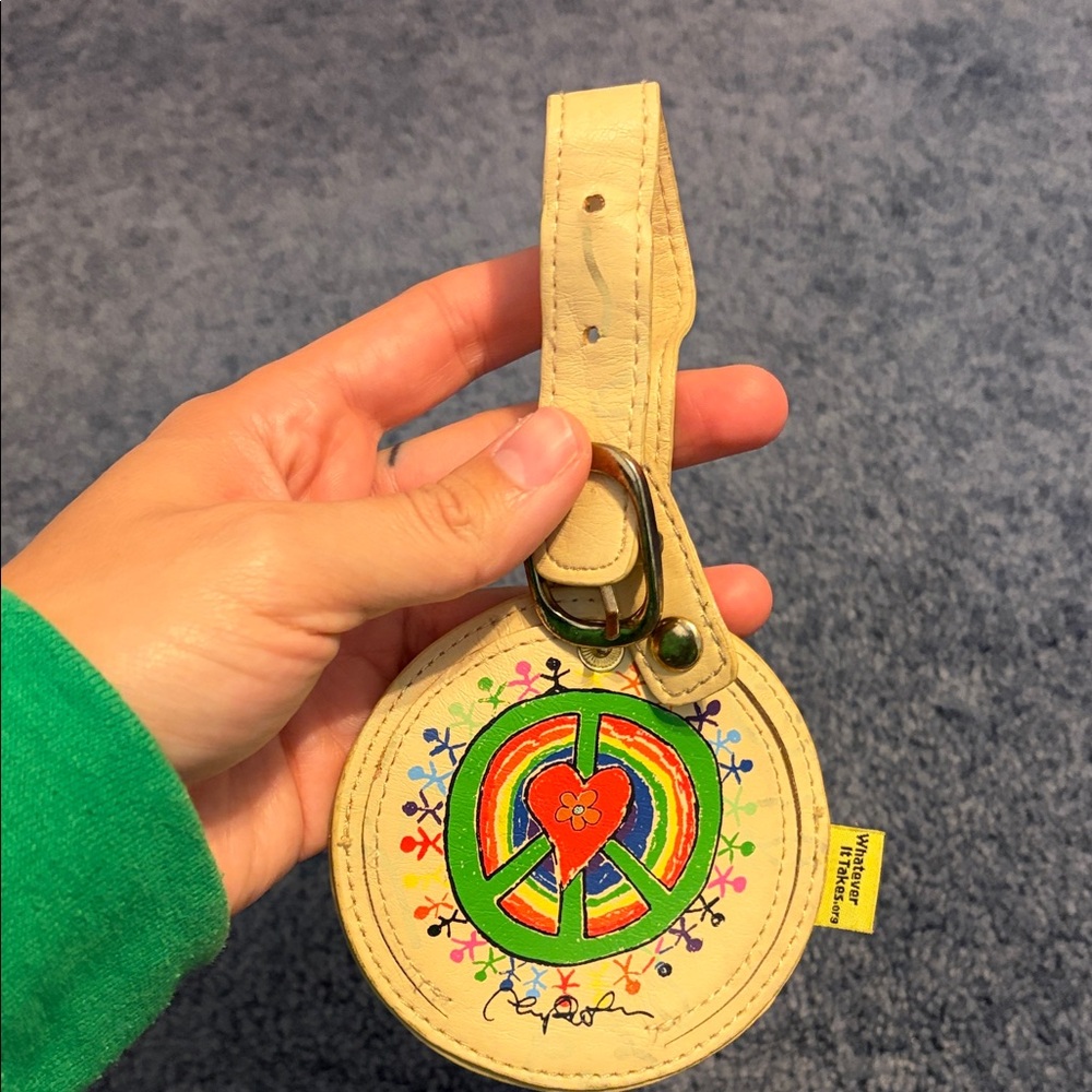 Colorful Peace Sign Luggage Tag Keychain